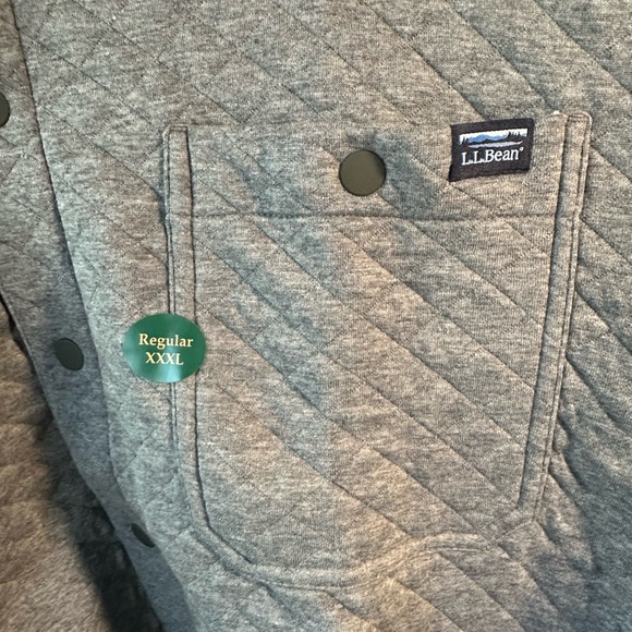 L.L. Bean Men's Quilted Snap Overshirt/Sweatshirt - Picture 4 of 14